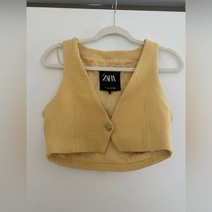 Zara Yellow cropped vest